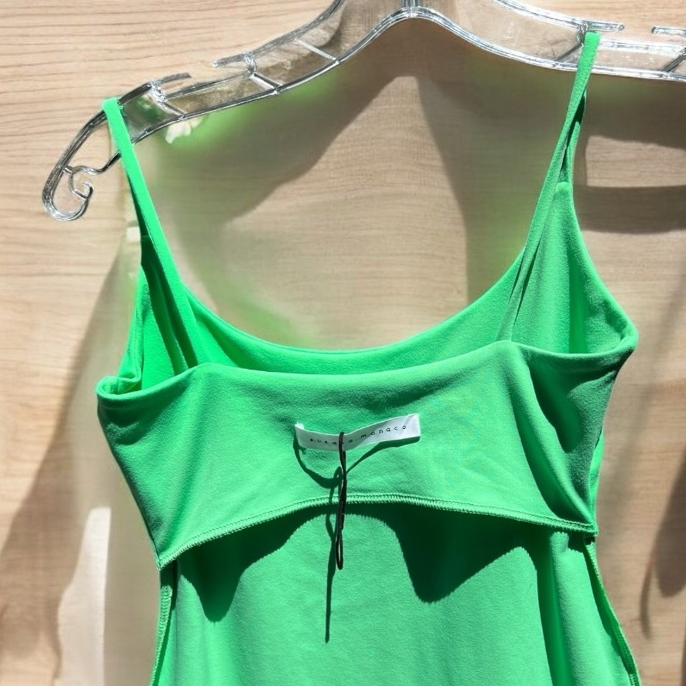 🌻NEW NWOT Susana Monaco Green Thin Strap Mini Dress Susana Monaco | Size XS - Picture 5 of 7
